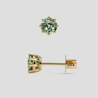 <span>1.28</span>&nbsp;<span class="tooltip-light">Ct.Tw.<span class="tooltiptext">Total Carat Weight</span></span> Green Sapphire Earrings, 14K Yellow Gold 2