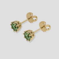 <span>1.28</span> <span class="tooltip-light">Ct.Tw.<span class="tooltiptext">Total Carat Weight</span></span> Green Sapphire Earrings, 18K Yellow Gold 3