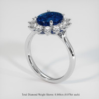 3.02 Ct. Blue Sapphire Ring, Platinum 950 2
