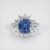 3.80 Ct. Blue Sapphire Ring, Platinum 950 1