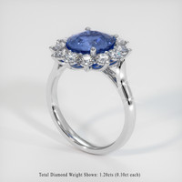 3.80 Ct. Blue Sapphire Ring, Platinum 950 2