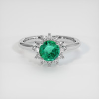 0.76 Ct. Emerald Ring, Platinum 950 1