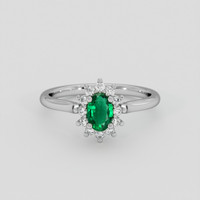 0.41 Ct. Emerald Ring, Platinum 950 1