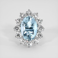 5.99 Ct. Blue Aquamarine Ring, Platinum 950 1