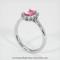 0.67 Ct. Pink Sapphire Ring, Platinum 950 2