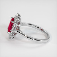 2.47 Ct. Pinkish Red Ruby Ring, Platinum 950 4
