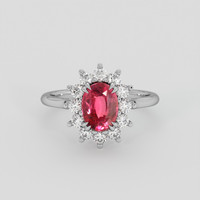 1.54 Ct. Pinkish Red Ruby Ring, Platinum 950 1
