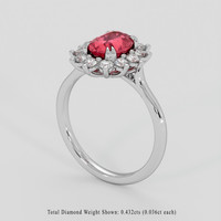 1.54 Ct. Pinkish Red Ruby Ring, Platinum 950 2