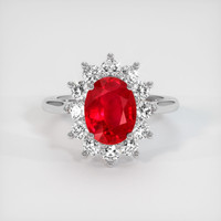 2.13 Ct. Ruby Ring, Platinum 950 1