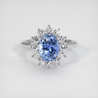 2.57 Ct. Blue Sapphire Ring, Platinum 950 1