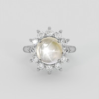 6.00 Ct. Grey Sapphire Ring, Platinum 950 1