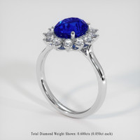3.13 Ct. Color Change Sapphire Ring, Platinum 950 2