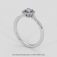 0.33 Ct. Bluish Grey Sapphire Ring, Platinum 950 2
