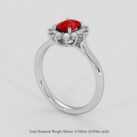 0.85 Ct. Ruby Ring, Platinum 950 2