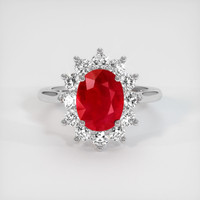 1.95 Ct. Ruby Ring, Platinum 950 1