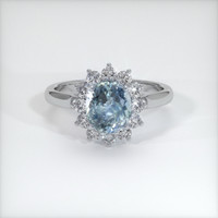 1.62 Ct. Greyish Blue Sapphire Ring, Platinum 950 1