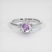 0.65 Ct. Pinkish Purple Sapphire Ring, Platinum 950 1