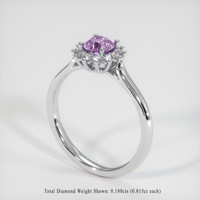 0.65 Ct. Pinkish Purple Sapphire Ring, Platinum 950 2