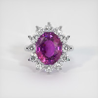 8.10 Ct. Pinkish Purple Sapphire Ring, Platinum 950 1
