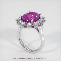 8.10 Ct. Pinkish Purple Sapphire Ring, Platinum 950 2