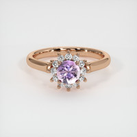 0.65 Ct. Pinkish Purple Sapphire Ring, 14K Rose Gold 1