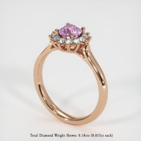 0.65 Ct. Pinkish Purple Sapphire Ring, 14K Rose Gold 2