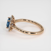 1.08 Ct. Greenish Blue Sapphire Ring, 18K Rose Gold 4