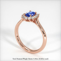 0.67 Ct. Blue Sapphire Ring, 18K Rose Gold 2