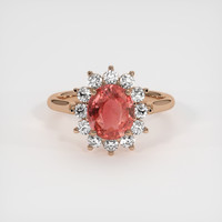 2.06 Ct. Padparadscha Sapphire Ring, 18K Rose Gold 1