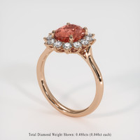 2.06 Ct. Padparadscha Sapphire Ring, 18K Rose Gold 2
