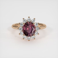 2.15 Ct. Pinkish Brown Sapphire Ring, 18K Rose Gold 1