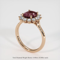 2.15 Ct. Pinkish Brown Sapphire Ring, 18K Rose Gold 2