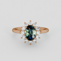 1.58 Ct. Bi Color / Parti Sapphire Ring, 18K Rose Gold 1
