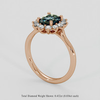 1.58 Ct. Bi Color / Parti Sapphire Ring, 18K Rose Gold 2