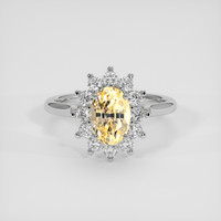 2.20 Ct. Yellow Sapphire Ring, Silver 1