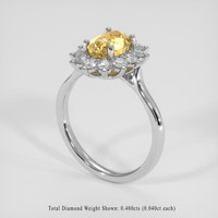 2.20 Ct. Yellow Sapphire Ring, Silver 2