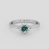 0.39 Ct. Bluish Green Sapphire Ring, Silver 1