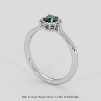 0.39 Ct. Bluish Green Sapphire Ring, Silver 2