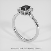 1.15 Ct. Bluish Grey Sapphire Ring, Silver 2