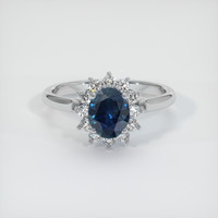 1.72 Ct. Greenish Blue Sapphire Ring, 10K White Gold 1