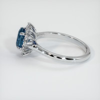 1.72 Ct. Greenish Blue Sapphire Ring, 10K White Gold 4