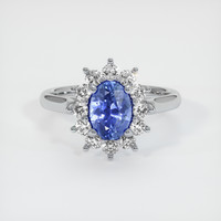 0.86 Ct. Blue Sapphire Ring, 10K White Gold 1