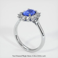 0.86 Ct. Blue Sapphire Ring, 10K White Gold 2