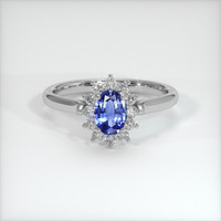 0.67 Ct. Blue Sapphire Ring, 10K White Gold 1