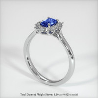 0.67 Ct. Blue Sapphire Ring, 10K White Gold 2
