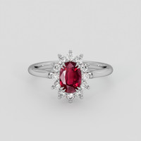 1.03 Ct. Ruby Ring, 10K White Gold 1