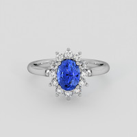 2.02 Ct. Blue Sapphire Ring, 10K White Gold 1