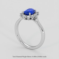 2.02 Ct. Blue Sapphire Ring, 10K White Gold 2