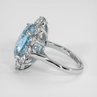 5.99 Ct. Blue Aquamarine Ring, 14K White Gold 4