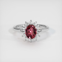 1.19 Ct. Pink Sapphire Ring, 14K White Gold 1